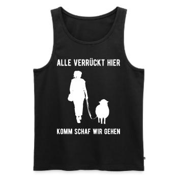 Alle Verrückt Komm Schaf Schäfer Schafe - Männer Premium Bio Tank Top - Schwarz - Vorne - Michal (187cm)