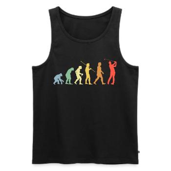 Golf Evolution Retro Golfen Golfspieler - Männer Premium Bio Tank Top - Schwarz - Vorne - AI Model Male 178 light (178cm)