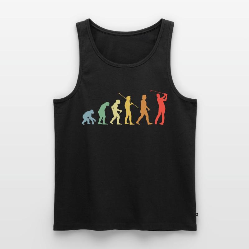 Golf Evolution Retro Golf golfer Men's Premium Organic Tank Top