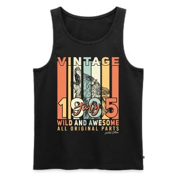 Geburtstsgsgruss Juli 1985 - Männer Premium Bio Tank Top - Schwarz - Vorne - Michal (187cm)