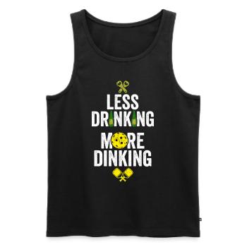 Less Drinking More Dinking Pickleball Padel Shirt - Männer Premium Bio Tank Top - Schwarz - Vorne - Michal (187cm)