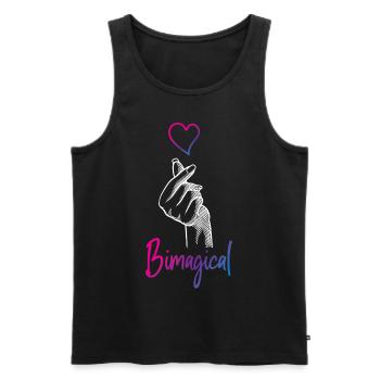 Bisexuel Bi Pride Flag Jeu de mots - Débardeur bio Premium Homme - noir - Devant - AI Model Male 178 light (178cm)