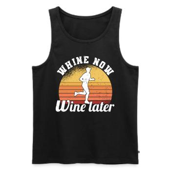 Marathon Runners Running Half Marathon Wine - Men's Premium Organic Tank Top - black - Front - Michal (187cm)