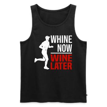 Marathon Runners Running Half Marathon Wine - Men's Premium Organic Tank Top - black - Front - Michal (187cm)