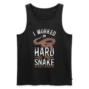 Snake Serpent Vintage I Worked - Männer Premium Bio Tank Top - Schwarz - Vorne - Michal (187cm)