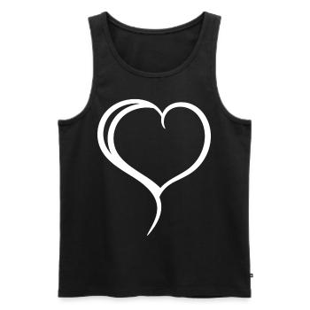 White Heart Simple - Men's Premium Organic Tank Top - black - Front - AI Model Male 178 light (178cm)