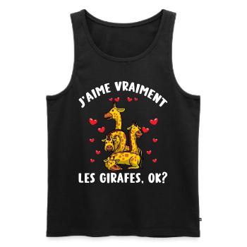J'aime Vraiment Les Girafes - Débardeur bio Premium Homme - noir - Devant - Michal (187cm)