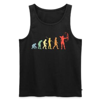 Bogen Evolution Retro Bogenschießen Bogenschütze - Männer Premium Bio Tank Top - Schwarz - Vorne - AI Model Male 178 light (178cm)