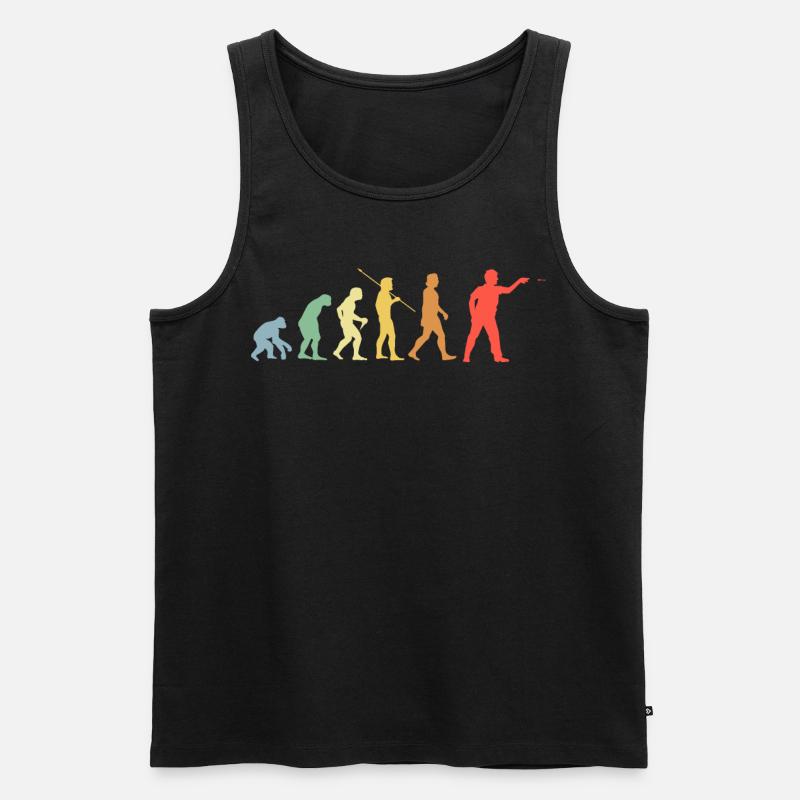 Dart Evolution Retro Darts Dartspieler - Männer Premium Bio Tank Top - Schwarz