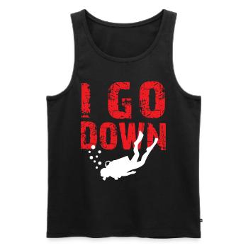 I Go Down - Ocean Underwater Free Diving Instruct - Männer Premium Bio Tank Top - Schwarz - Vorne - AI Model Male 178 light (178cm)