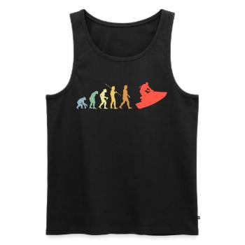 Jetski Evolution Retro Watercraft Jet Skier - Men's Premium Organic Tank Top - black - Front - AI Model Male 178 light (178cm)