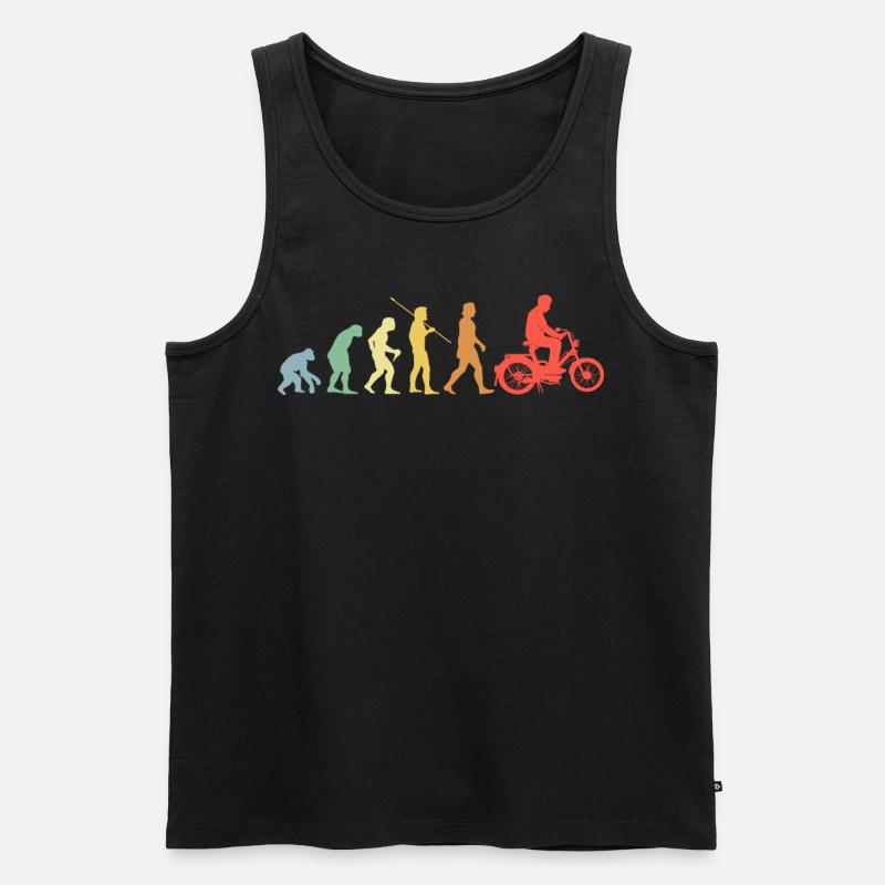 Mofa Evolution Retro Moped Mofafahrer - Männer Premium Bio Tank Top - Schwarz