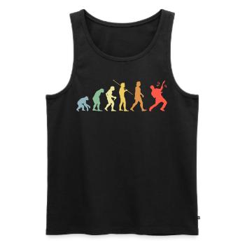 E-Gitarre Evolution Retro Musik Gitarrist - Männer Premium Bio Tank Top - Schwarz - Vorne - AI Model Male 178 light (178cm)
