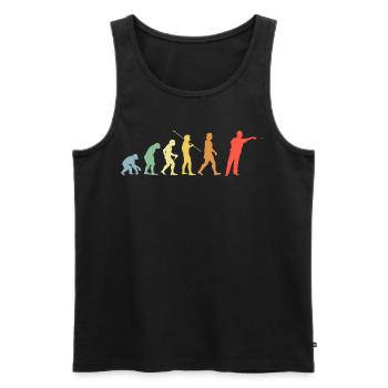 Dart Evolution Retro Darts Dartspieler - Männer Premium Bio Tank Top - Schwarz - Vorne - AI Model Male 178 light (178cm)