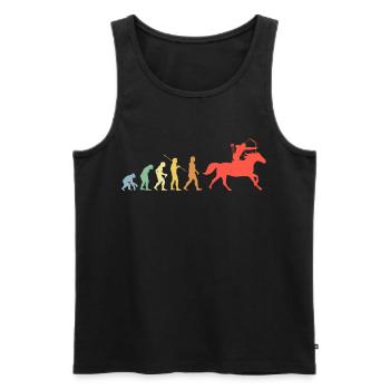 Pferd Und Bogen Evolution Retro Reiten Geschenk - Männer Premium Bio Tank Top - Schwarz - Vorne - AI Model Male 178 light (178cm)