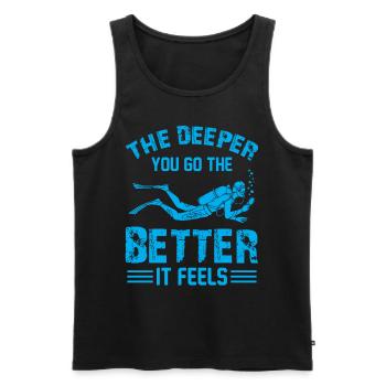 The Deeper You Go The Better It Feels - Diving Ins - Men's Premium Organic Tank Top - black - Front - AI Model Male 178 light (178cm)