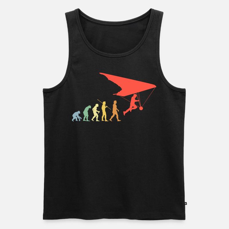 Paragleiten Evolution Retro Paragleiter Geschenk - Männer Premium Bio Tank Top - Schwarz