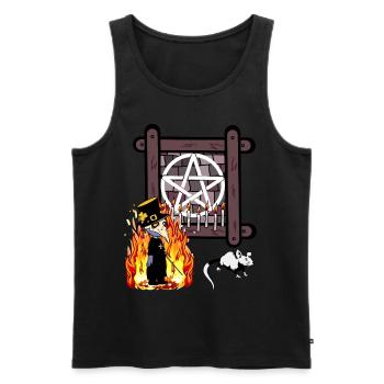 Okkult Spirituell Satan Ritual Zauberer Dark Magie - Männer Premium Bio Tank Top - Schwarz - Vorne - AI Model Male 178 light (178cm)