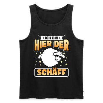 Ich bin hier der Schäff - Männer Premium Bio Tank Top - Schwarz - Vorne - Michal (187cm)
