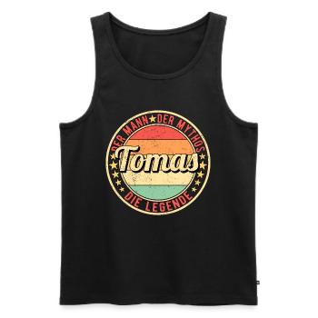 Tomas Der Mann Der Mythos Die Legende - Männer Premium Bio Tank Top - Schwarz - Vorne - AI Model Male 178 light (178cm)