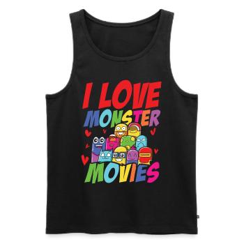 I Love Monster Movies - Männer Premium Bio Tank Top - Schwarz - Vorne - AI Model Male 178 light (178cm)