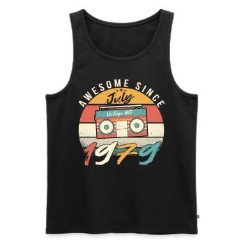 1979 Juli Geschenkidee - Männer Premium Bio Tank Top - Schwarz - Vorne - Michal (187cm)