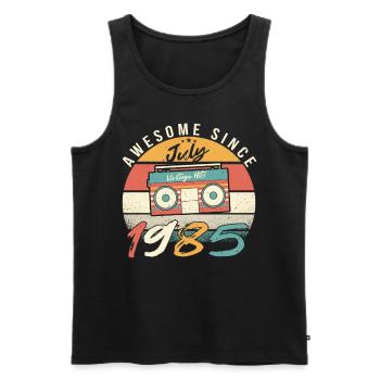 Baujahr 1985 Im Juli - Männer Premium Bio Tank Top - Schwarz - Vorne - Michal (187cm)