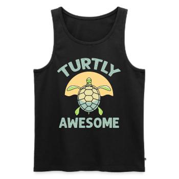 Turtly (Totally) Awesome - Tortue de mer de l’océan - Débardeur bio Premium Homme - noir - Devant - Michal (187cm)