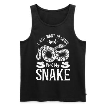 Snake Serpent Vintage I Just Want - Männer Premium Bio Tank Top - Schwarz - Vorne - Michal (187cm)