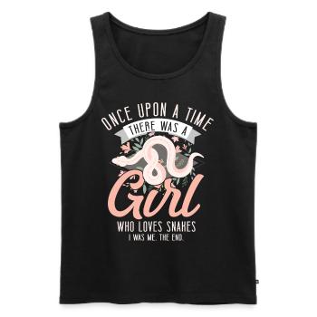Snake Serpent Girl Flower Floral - Men's Premium Organic Tank Top - black - Front - Michal (187cm)