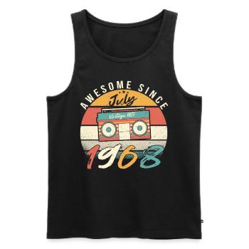Retro Rekorder 1968 Juli - Männer Premium Bio Tank Top - Schwarz - Vorne - Michal (187cm)