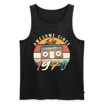 Retro Rekorder 1970 Juli - Männer Premium Bio Tank Top - Schwarz - Vorne - Michal (187cm)