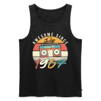 Retro Rekorder 1967 Juli - Männer Premium Bio Tank Top - Schwarz - Vorne - Michal (187cm)