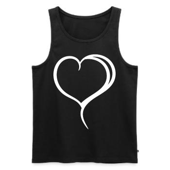 White Heart Simple - Men's Premium Organic Tank Top - black - Front - AI Model Male 178 light (178cm)