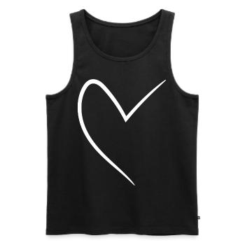 White Half Heart - Men's Premium Organic Tank Top - black - Front - AI Model Male 178 light (178cm)