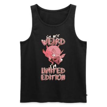 Cartoon Schwein im Sturzflug - Limited Edition - Männer Premium Bio Tank Top - Schwarz - Vorne - AI Model Male 178 light (178cm)