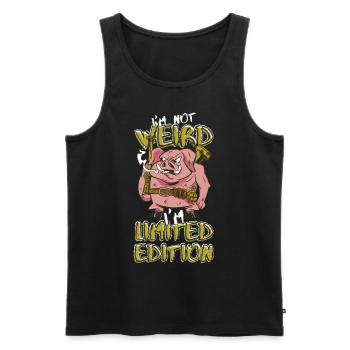 Cool Cartoon Pig - Limited Edition - Saying - Men's Premium Organic Tank Top - black - Front - Michal (187cm)
