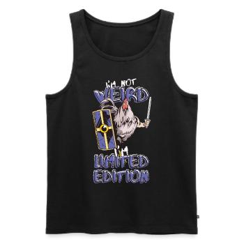 Cartoon Chicken Knight - Édition Limitée - Dicton - Débardeur bio Premium Homme - noir - Devant - Michal (187cm)