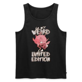 Cartoon Schwein im Sturzflug - Limited Edition - Männer Premium Bio Tank Top - Schwarz - Vorne - AI Model Male 178 light (178cm)