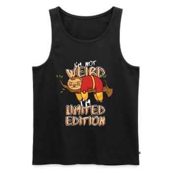 Cool Cartoon Sloth - Limited Edition - Saying - Men's Premium Organic Tank Top - black - Front - AI Model Male 178 light (178cm)