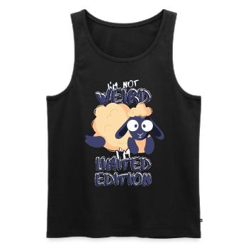 Cute Cartoon Sheep - Limited Edition - Saying - Men's Premium Organic Tank Top - black - Front - AI Model Male 178 light (178cm)