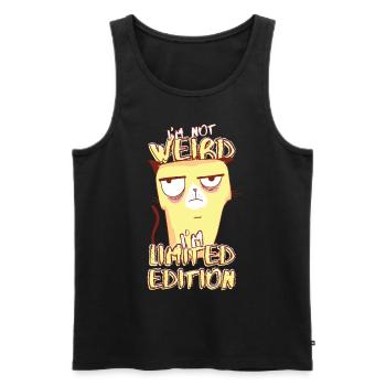 Annoyed Cartoon Cat - Édition limitée - Dicton - Débardeur bio Premium Homme - noir - Devant - Michal (187cm)