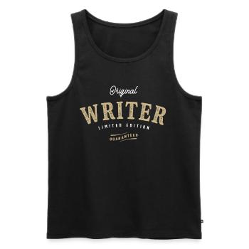 Writer Funny Job Title Profession Birthday Worker - Men's Premium Organic Tank Top - black - Front - Michal (187cm)