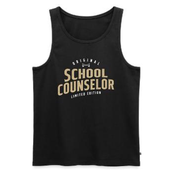 School Counselor Funny Job Title Profession - Men's Premium Organic Tank Top - black - Front - Michal (187cm)