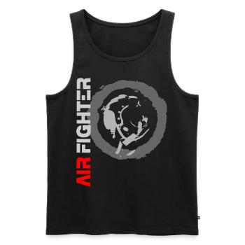 2reborn AIR FIGHTER TOP FLIGHT Pilot 1 - Männer Premium Bio Tank Top - Schwarz - Vorne - Michal (187cm)