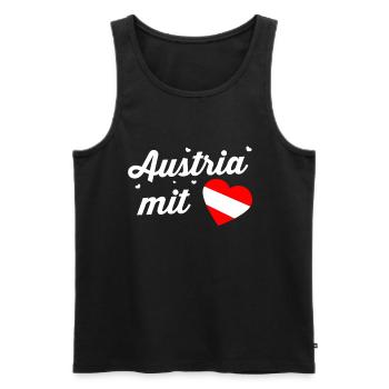 Österreich Flagge Wien Tirol Steiermark Austria - Männer Premium Bio Tank Top - Schwarz - Vorne - Michal (187cm)