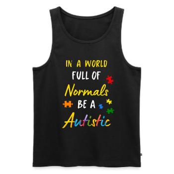 Autistic Autism Autism Awareness Day Asperger's Child - Men's Premium Organic Tank Top - black - Front - AI Model Male 178 light (178cm)