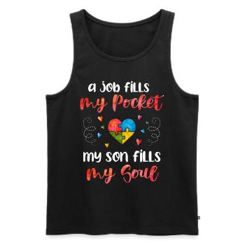 Autism - Men's Premium Organic Tank Top - black - Front - AI Model Male 178 light (178cm)