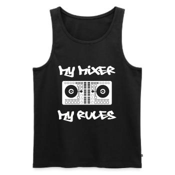 DJ Gift Music Disc Jockey Disco Techno Rave - Men's Premium Organic Tank Top - black - Front - AI Model Male 178 light (178cm)