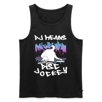 DJ Gift Music Disc Jockey Disco Techno Rave - Men's Premium Organic Tank Top - black - Front - AI Model Male 178 light (178cm)